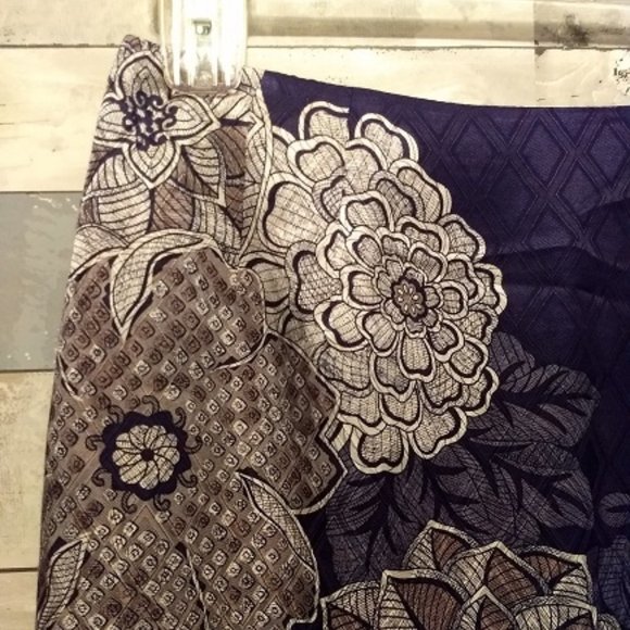 Talbots Floral Silk Cotton Blend Lined Skirt Size 6 - Picture 3 of 15